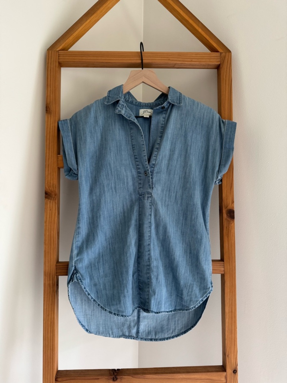 J. Crew Light Blue Denim Button-Front Tunic